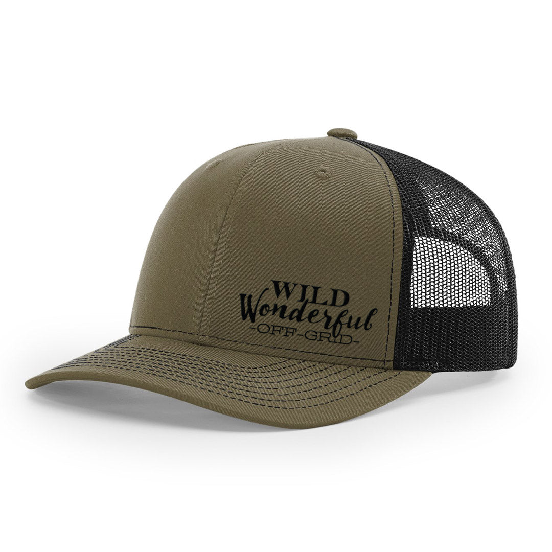Wild Wonderful Off Grid LOGO Richardson Trucker Hat
