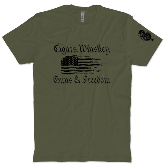 Cigars Whiskey Guns And Freedom T-Shirt