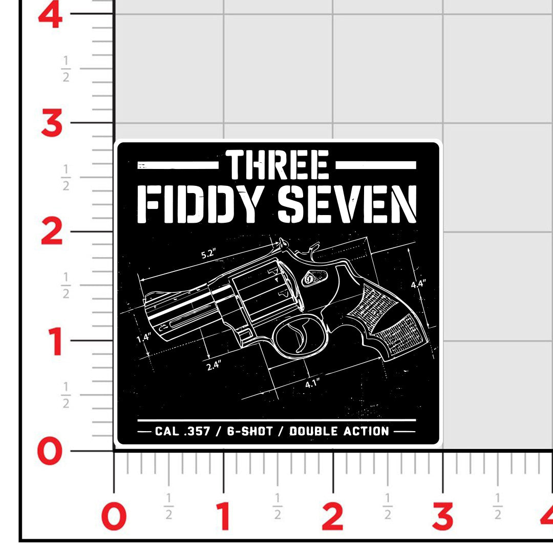 Three Fiddy Seven Sticker