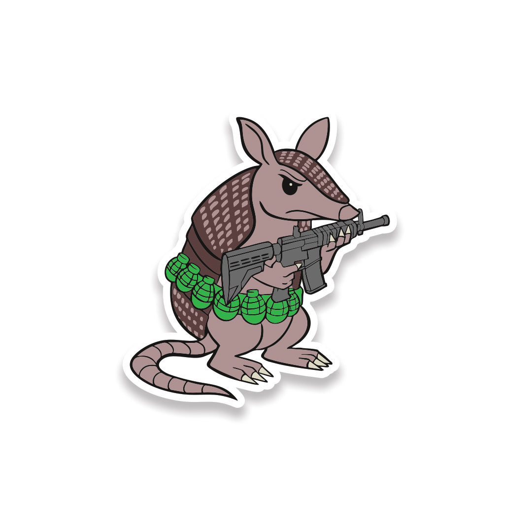Armed To The Dillo Sticker
