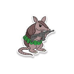Armed To The Dillo Sticker