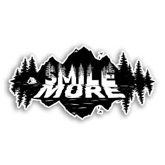 Smile More Camping Sticker