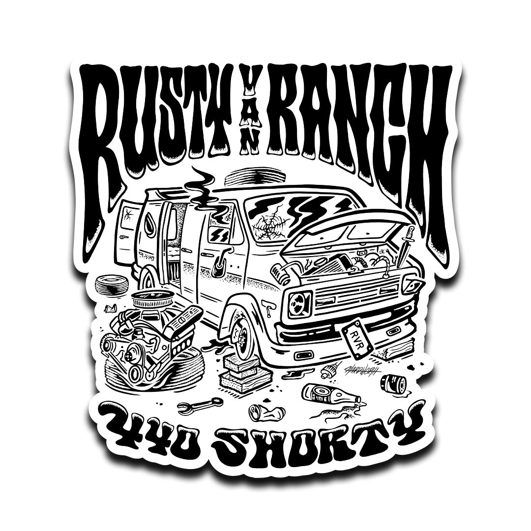 Rusty Van Ranch Racing Mower 440 Shorty Sticker