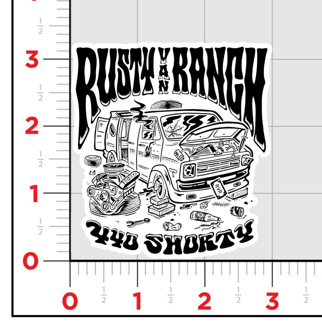 Rusty Van Ranch Racing Mower 440 Shorty Sticker