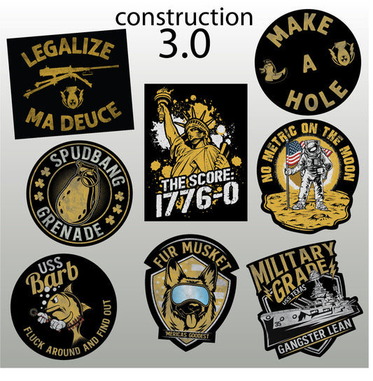 FE Construction Hard Hat Sticker Pack 3.0